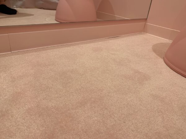 ヴィクトリアセルフエステの新宿店の個室の床（絨毯）